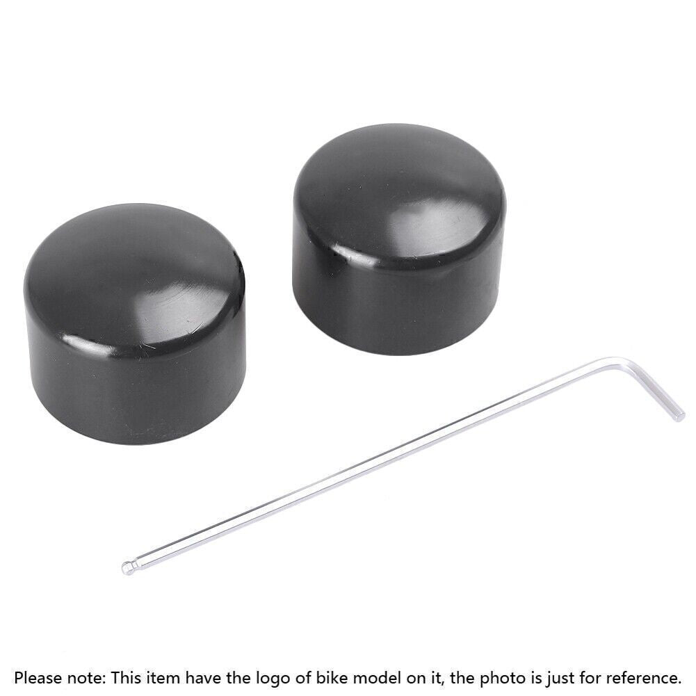 Front Axle Nut Covers kit Black Fit for Harley Electra Glide Street Glide Road King