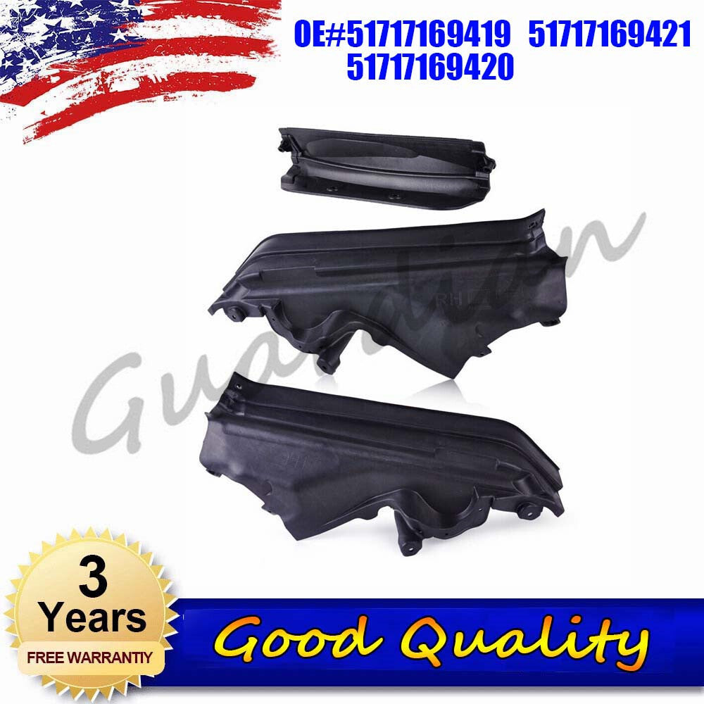 3x Engine Upper Compartment Partition Panel Set for BMW X6 E72 Hyb 2009-2011 E71