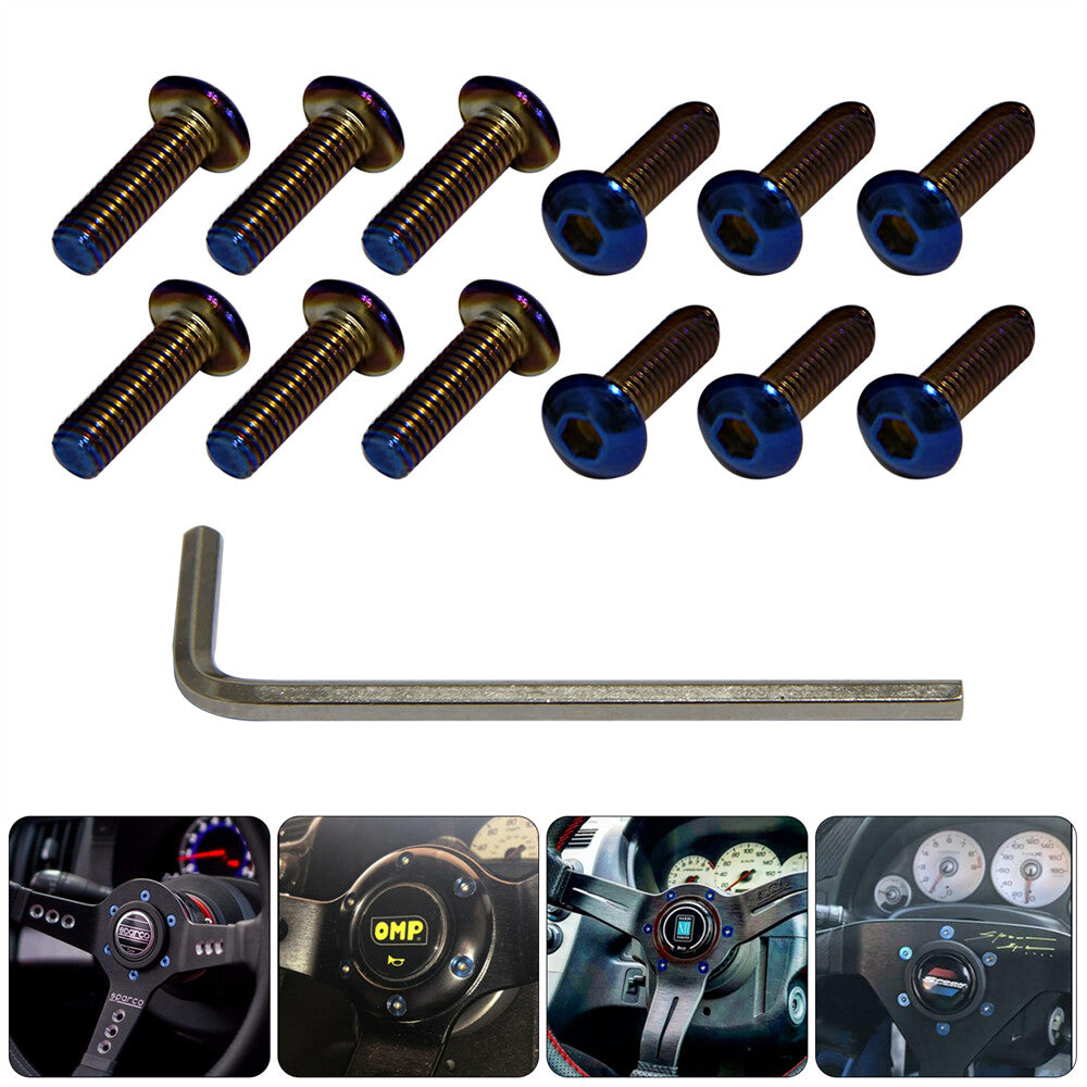 12Pcs Steering Wheel Bolt Screw Kit For Momo Nardi Personal NRG Sparco RoundHead