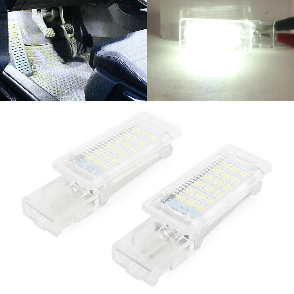 White LED Footwell Light Lamp for VW for SKODA Golf6 2009~2013 for Jetta 2006~2008 Pair