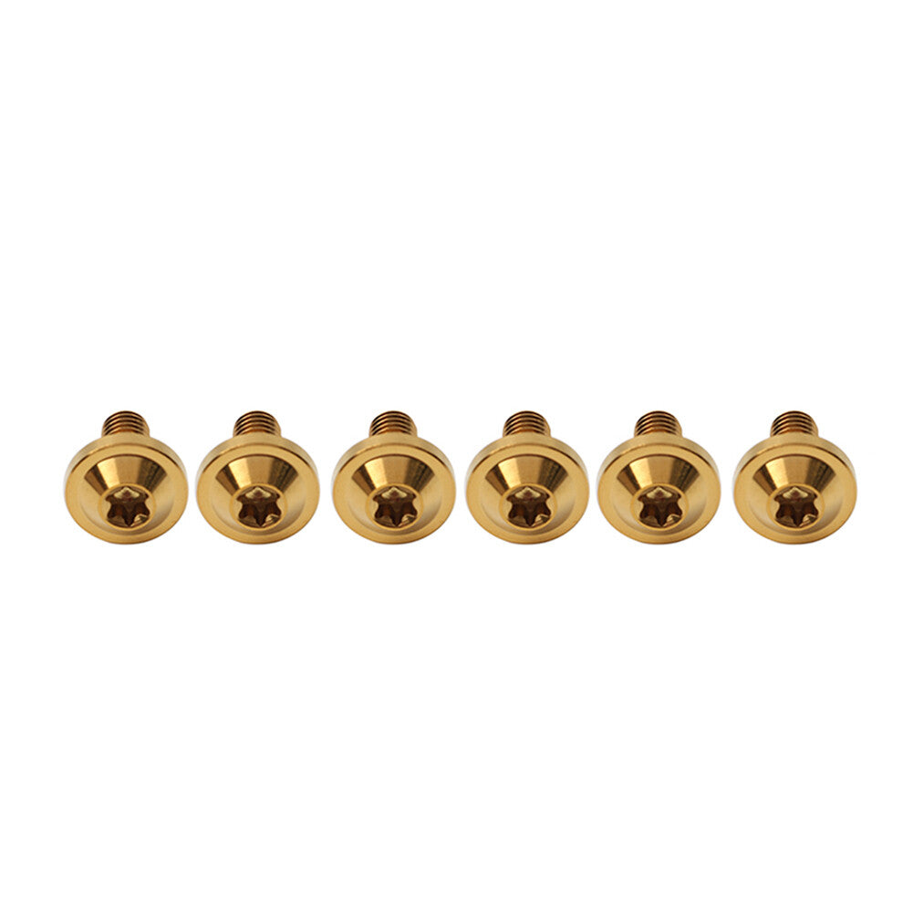 6pcs Alloy Bolts Truss Torx Head Screws M6x10mm For Motorcycle Gold
