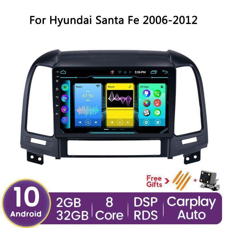 8-Core Android Car Radio GPS Navigation Carplay for Hyundai Santa Fe 2006-2012