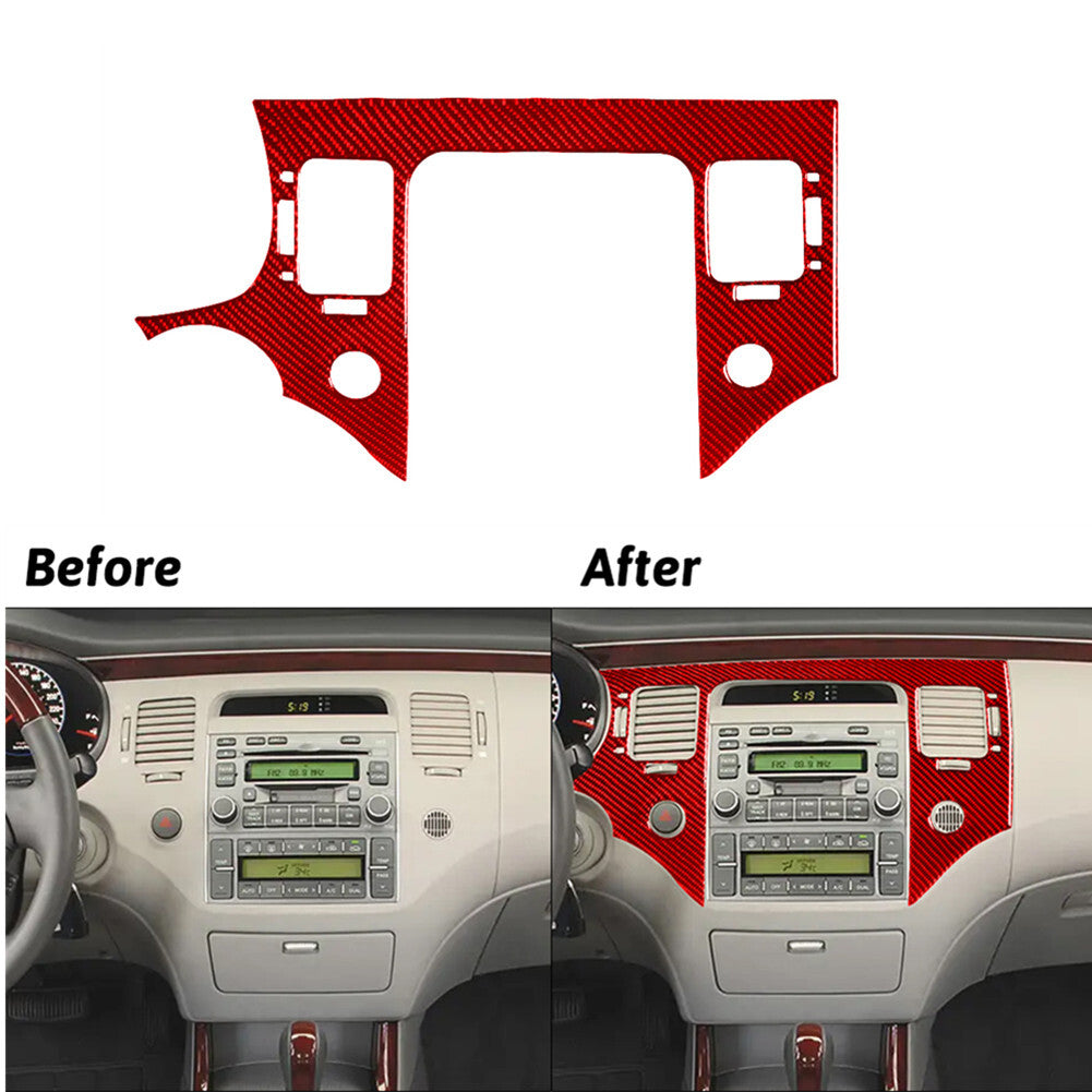 Red Carbon Fiber Interior Center Air Vent Cover Trim for Hyundai Azera 2006-2011