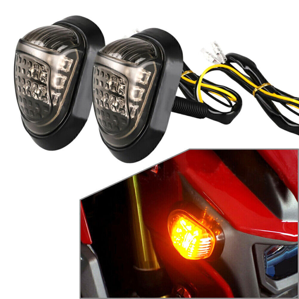 2pcs 9 LED Flush Mount Turn Signals Amber Indicators Lights Motor Universal Car