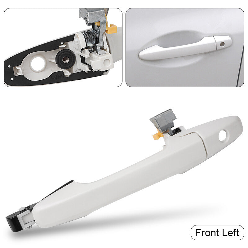 1x Front Left Exterior Door Handle For 2006-2011 for Honda for Civic 2009-2014 White