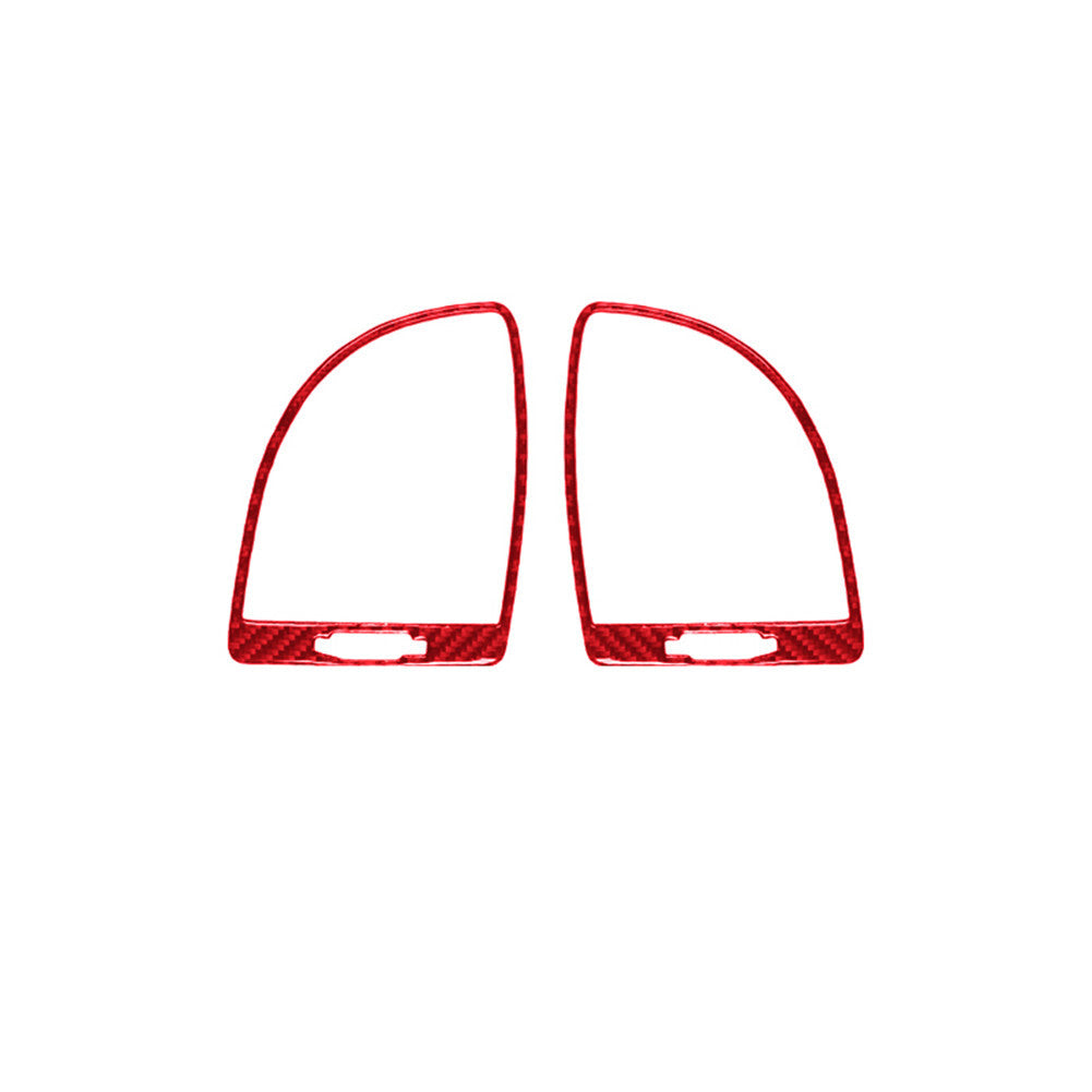 Two-pack of red carbon fiber interior protective covers for Chrysler 300 (2015-2022)