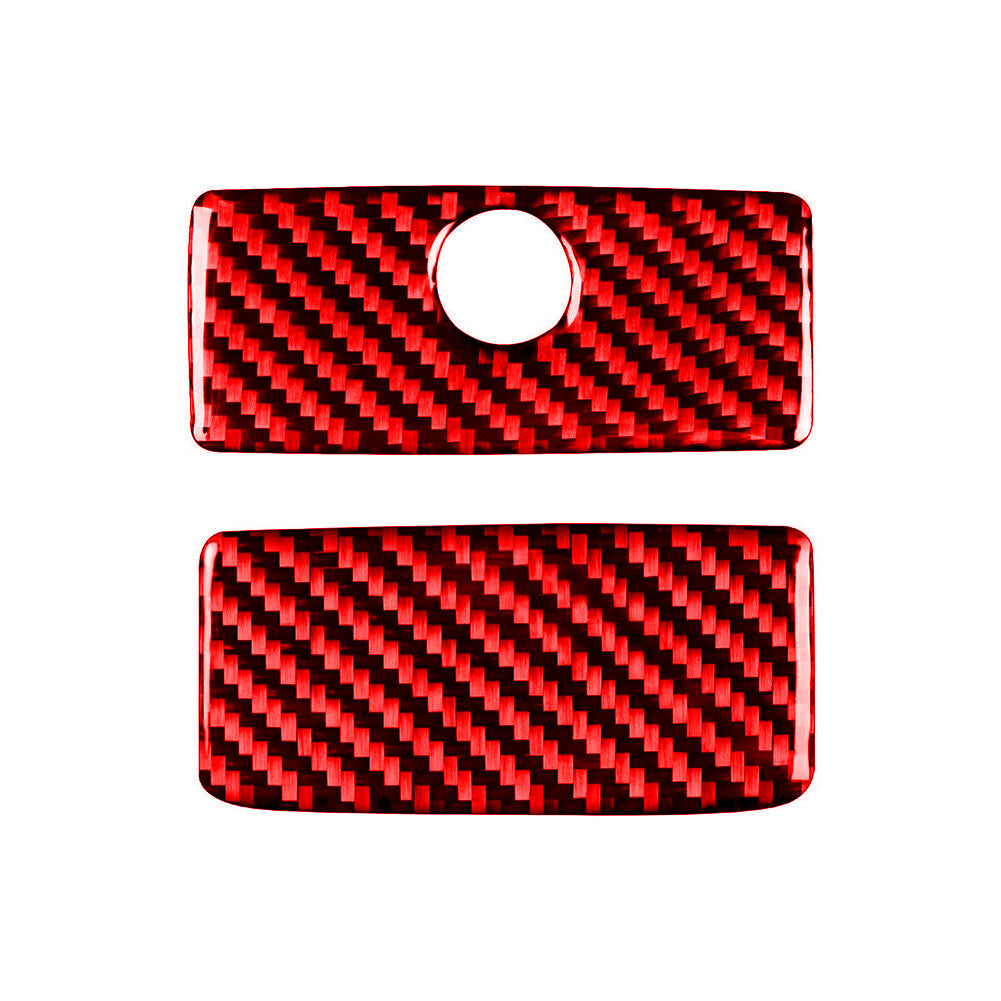 2Pcs Red Carbon Fiber Glove Box Cover Trim For Silverado for GMC for SIERRA 2014-2018
