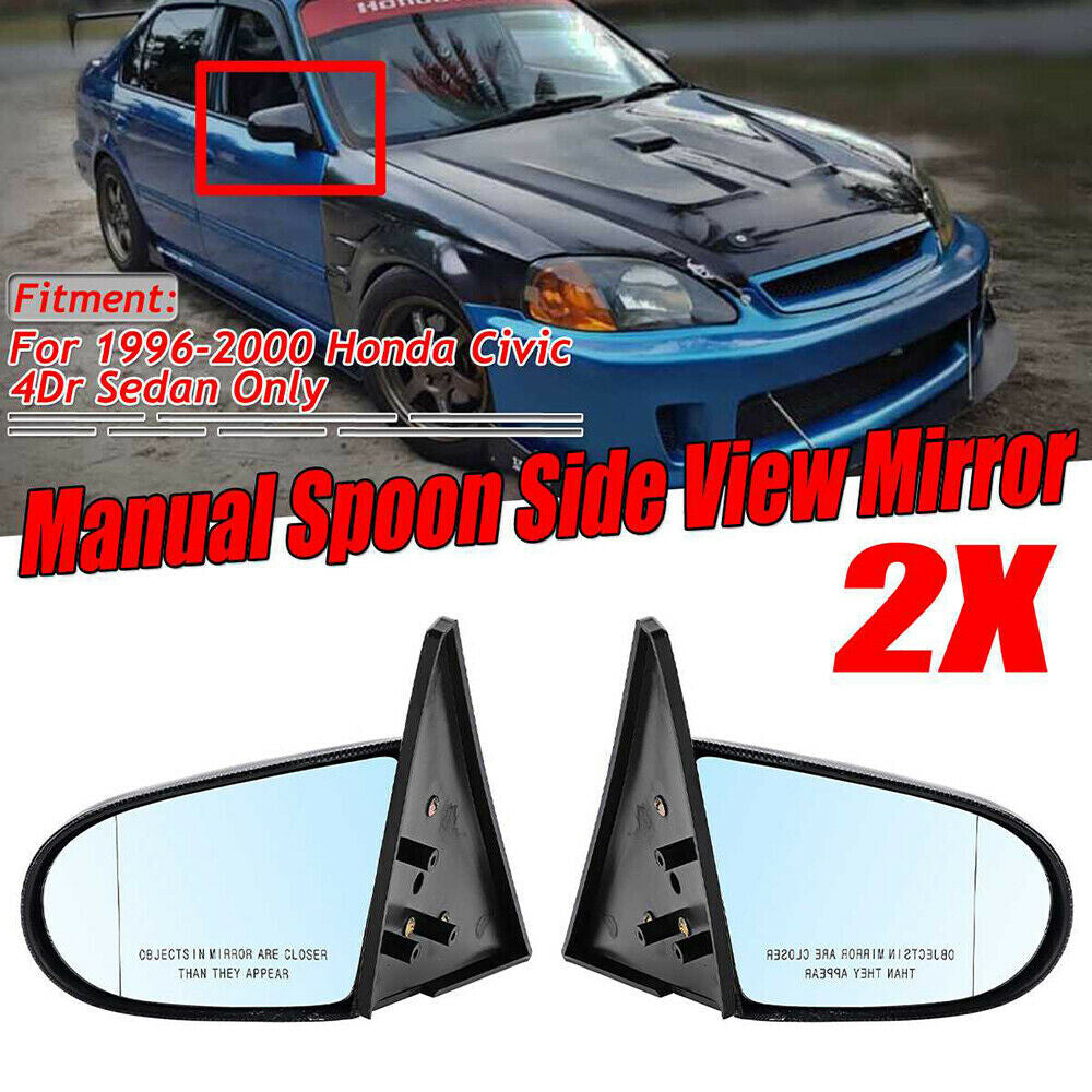2x Carbon Side Rear View Rearview Mirror for Honda for Civic Sedan 1996-2000 4 Door