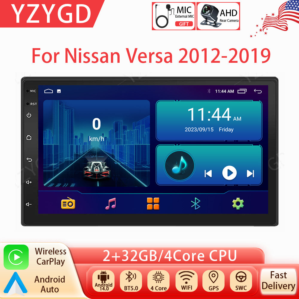 for Nissan Versa 2012-2019 Stereo Android Auto Carplay Car Radio GPS WIFI Screen