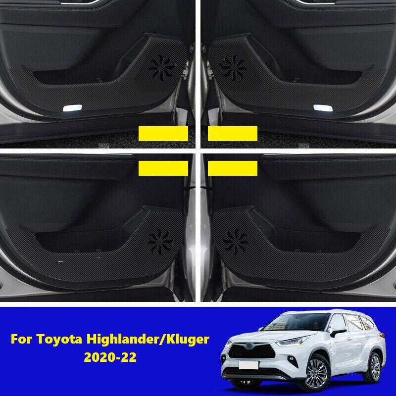 PU Door Anti Kick Pad Protection covers for Toyota Highlander Kluger 2020-2022