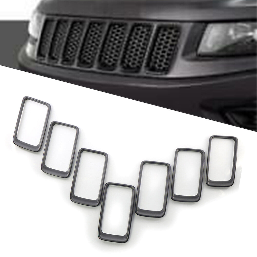 7x Front Bumper Center Mesh Grille Cover Trim for Jeep Grand Cherokee 2014-2016