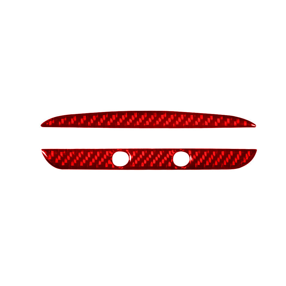 2pcs Red Carbon Fiber Front Overhead Light Cover Trim for Ford Fiesta 2011-2015