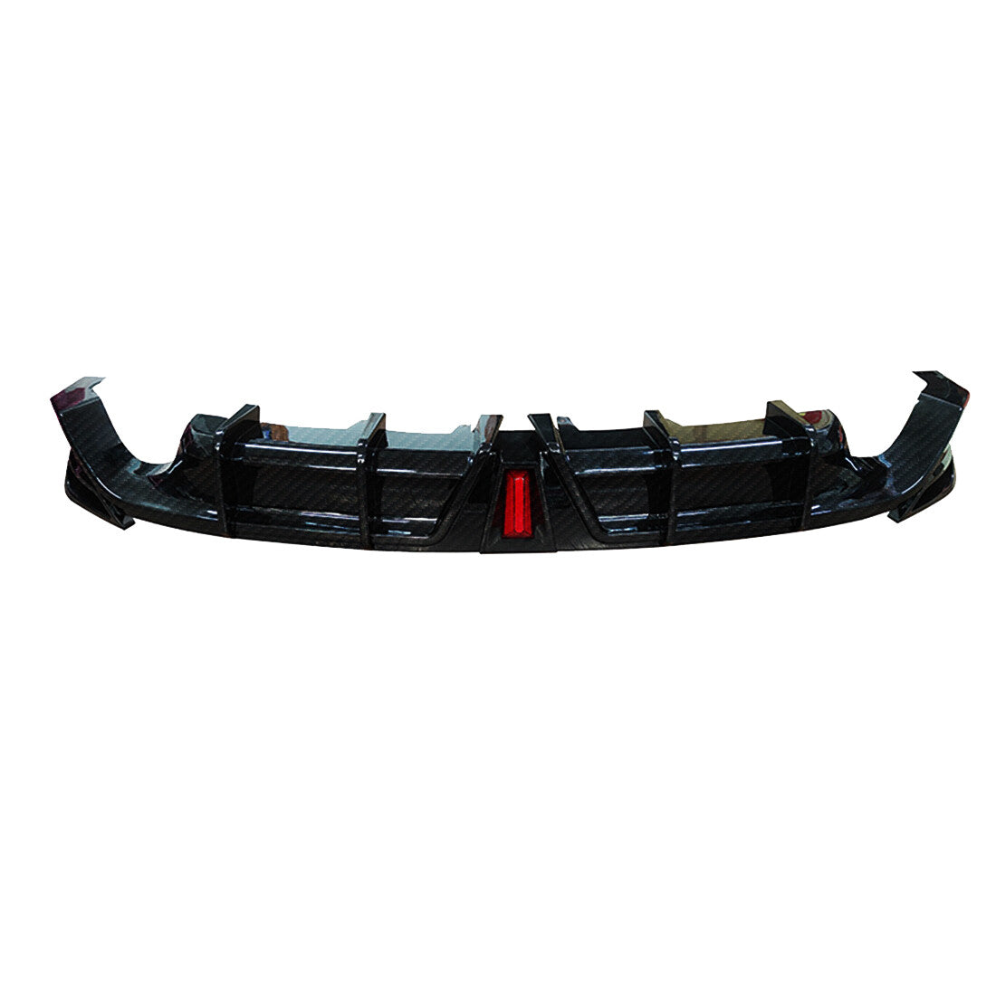 FOR 2018-2023 for TOYOTA for CAMRY LE XLE GLOSSY BLACK REAR BUMPER DIFFUSER W/ LED LIGHT