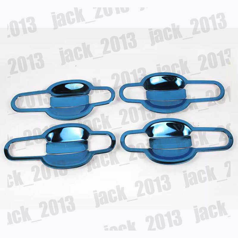 for Ford Focus 2019-2023 Blue Steel Side Door Handle Base Bowl Cup Covers Trim