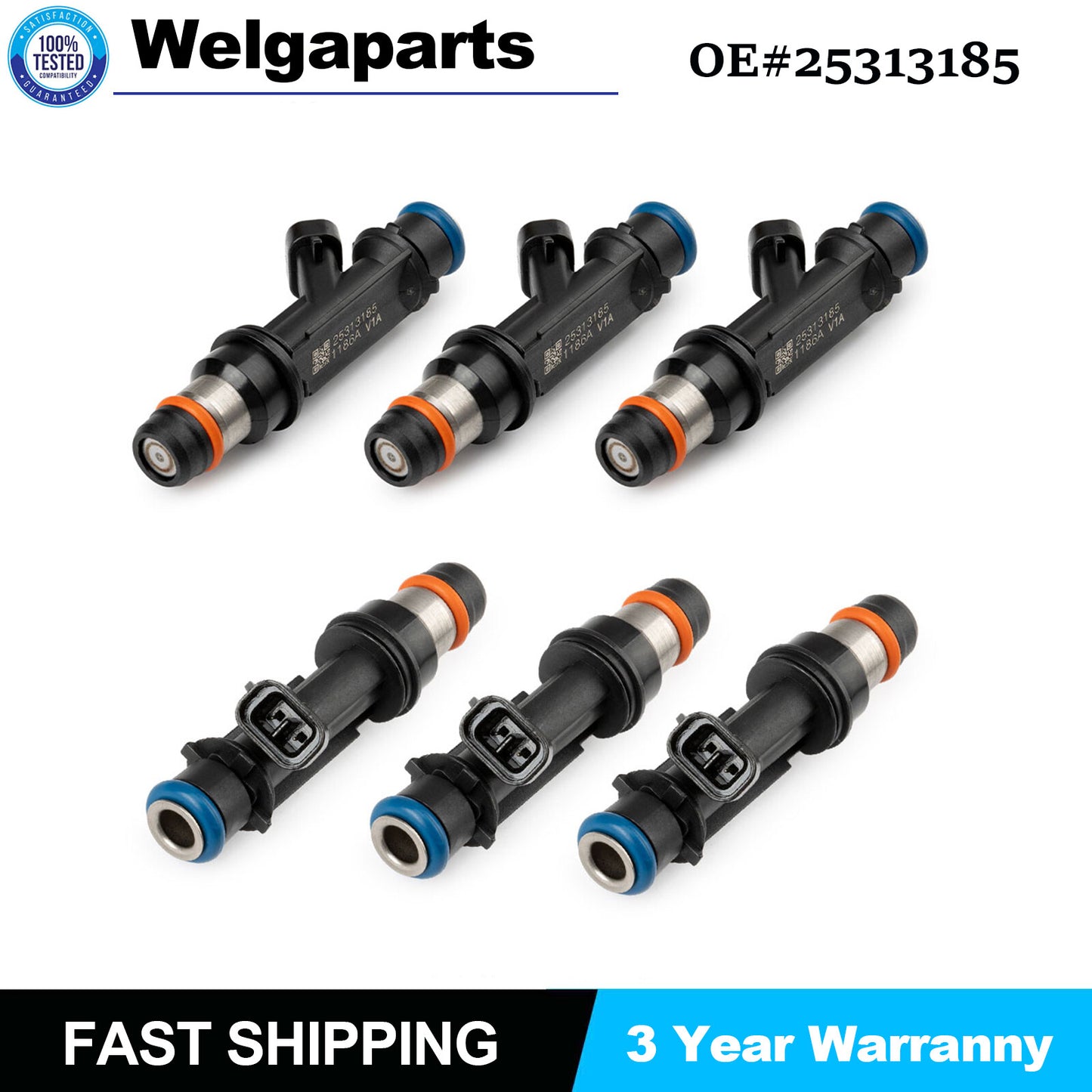 New Pack 6 Fuel Injectors 25313185 for Chevy Trailblazer for GMC Envoy 4.2L 2002-04