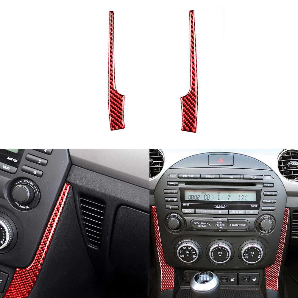 Red Carbon Fiber Central Console Side Cover Trim for Mazda MX-5 Miata 2009-2015
