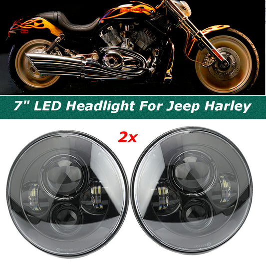 A pair of 7-inch LED headlight projectors, high/low beam, for Jeep for Wrangler JK JL TJ LJ CJ