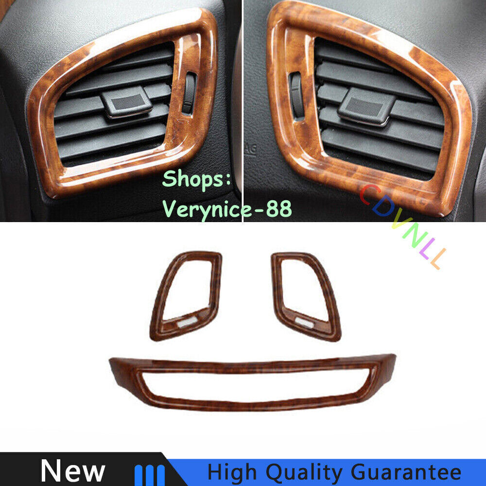for Nissan Murano 2015-2024 Wood Grain LR Console Air Outlet Vent Cover Trim 3X