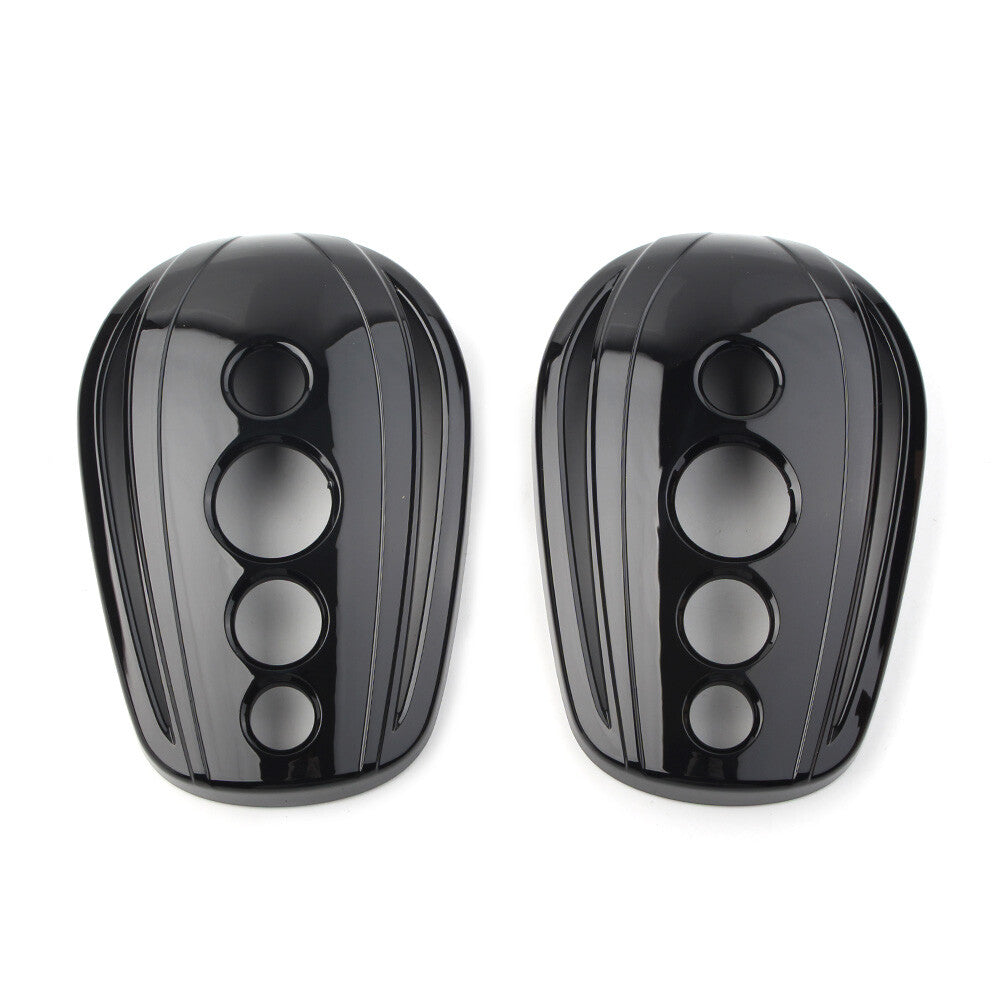 2x Rearview Mirrors Cover for Harley Dyna Street Glide Softail Sportster Black