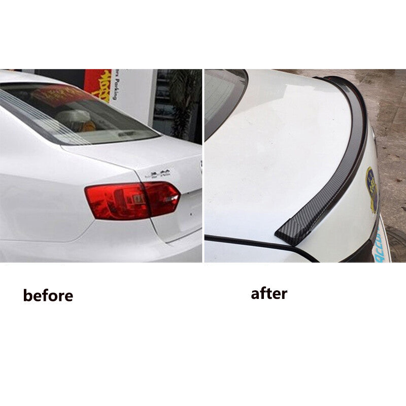 1 x 4.9-foot car trunk boiler roof lip kit, carbon fiber rear wing trim, and tail fin.