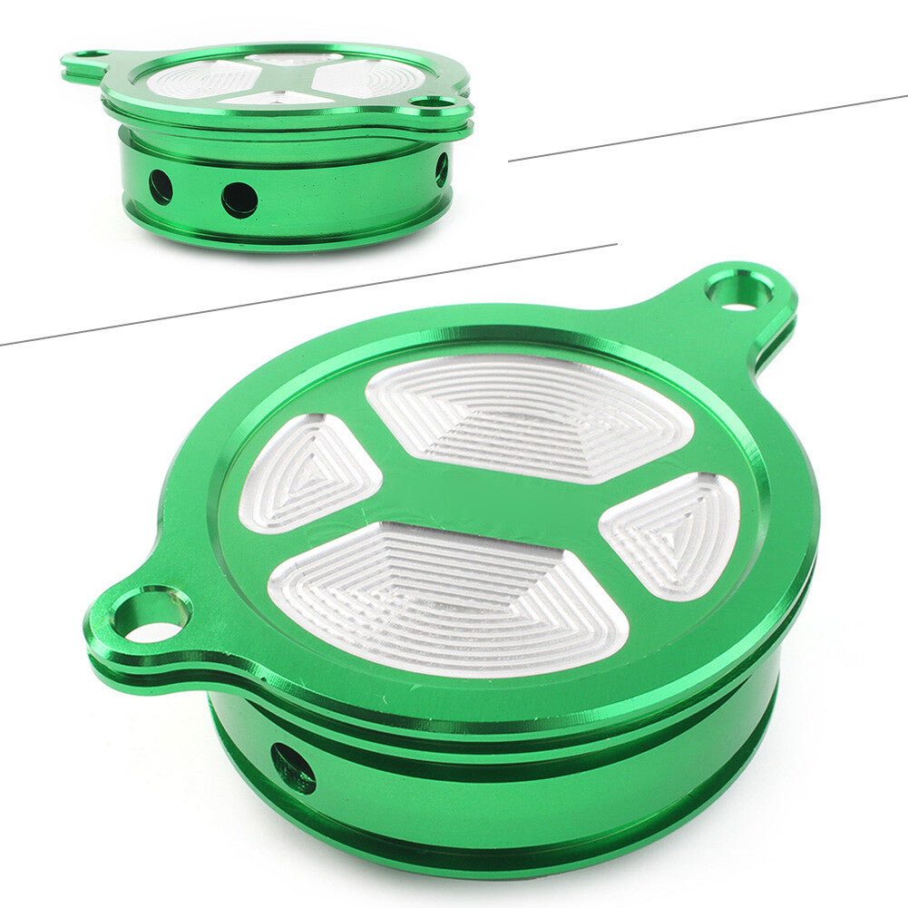 CNC Oil Filter Cover Cap Fit for Kawasaki KX450 450F 2006-15 KLX450R 08-15 Dirt Bike