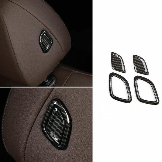 for BMW 3 Series G20 2019-2021 Carbon Fiber for Seat Headrest Button Ring Cover Trim
