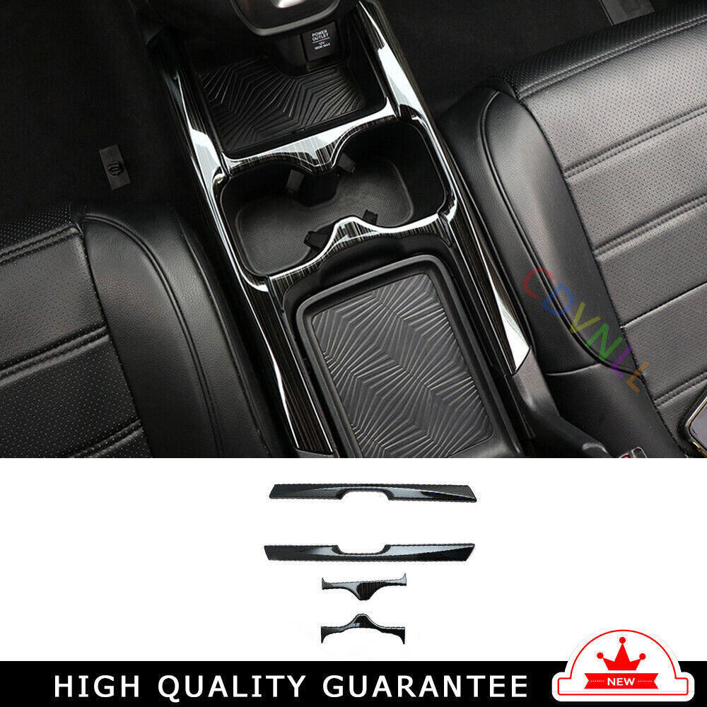 Console Gear Shift Water Cup Panel Trim for Honda CRV 2017-2022 Black Titanium