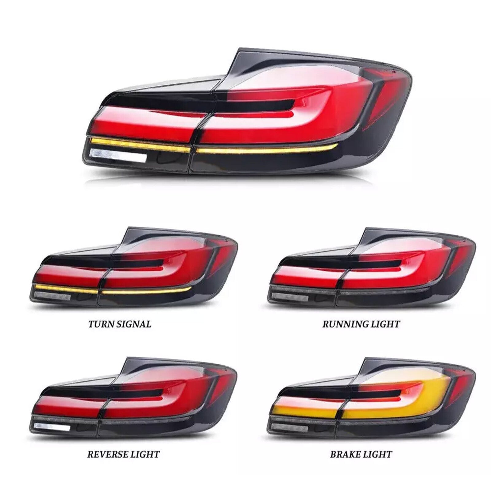 for BMW 5 Series F10 F18 M5 2011-2017 continuous LED taillights