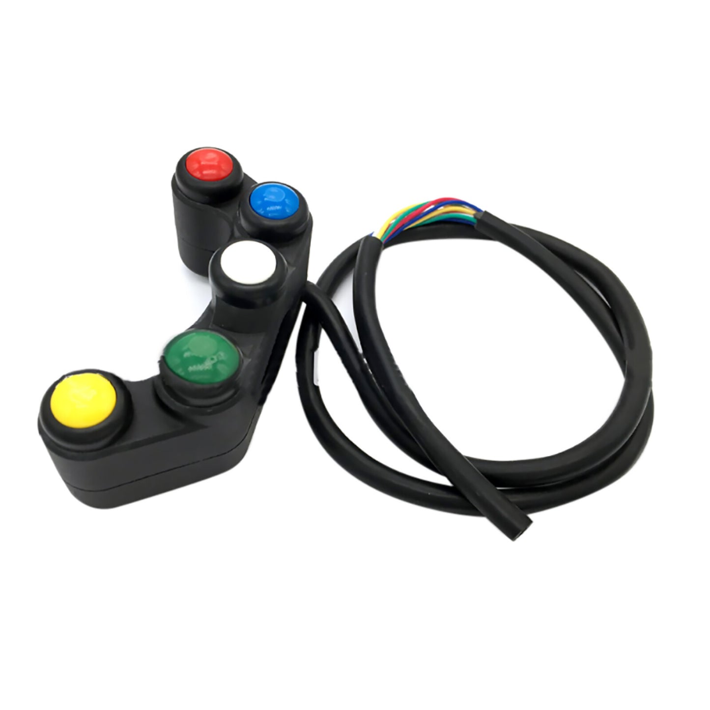 12V 5 Button Array 22mm Handlebar Mount Light Switches+52cm Cable For Motorcycle