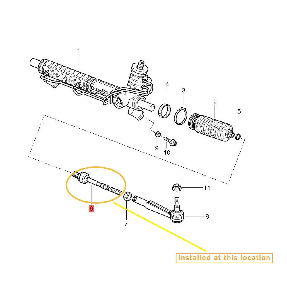 Equipment Manufacturer  for Porsche 911, 997, , and Cayman Inner Rod Ball Joints: 99734732201