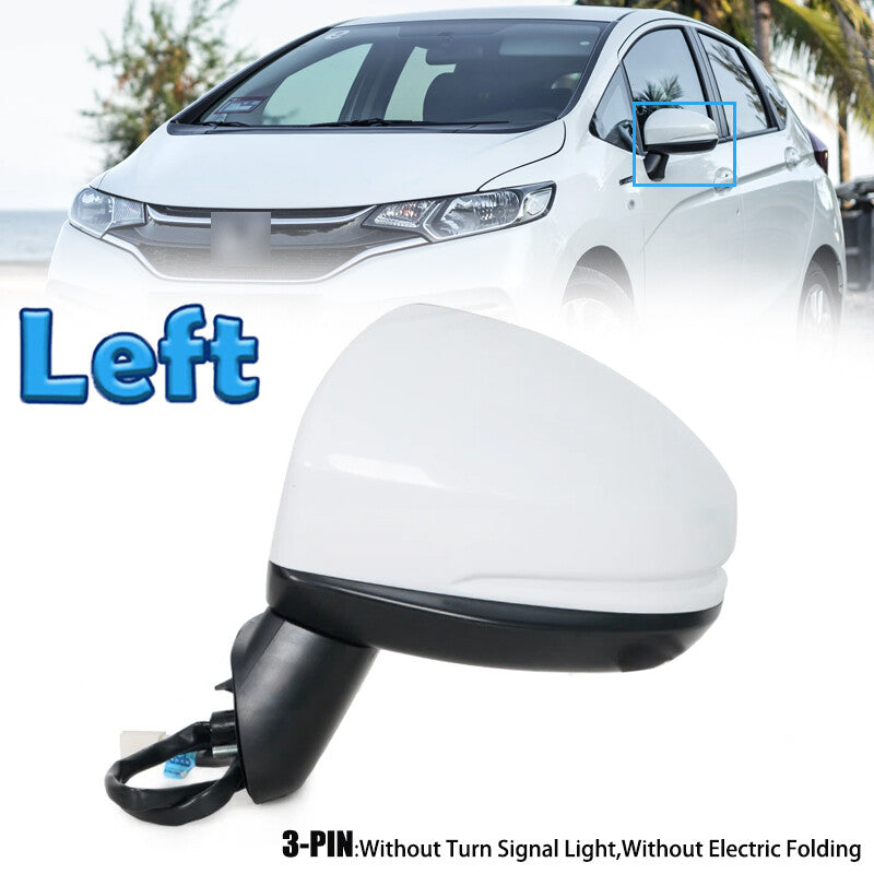 Driver Side Left Door Mirror 3-PIN White for HONDA FIT JAZZ GK5 2015-2017