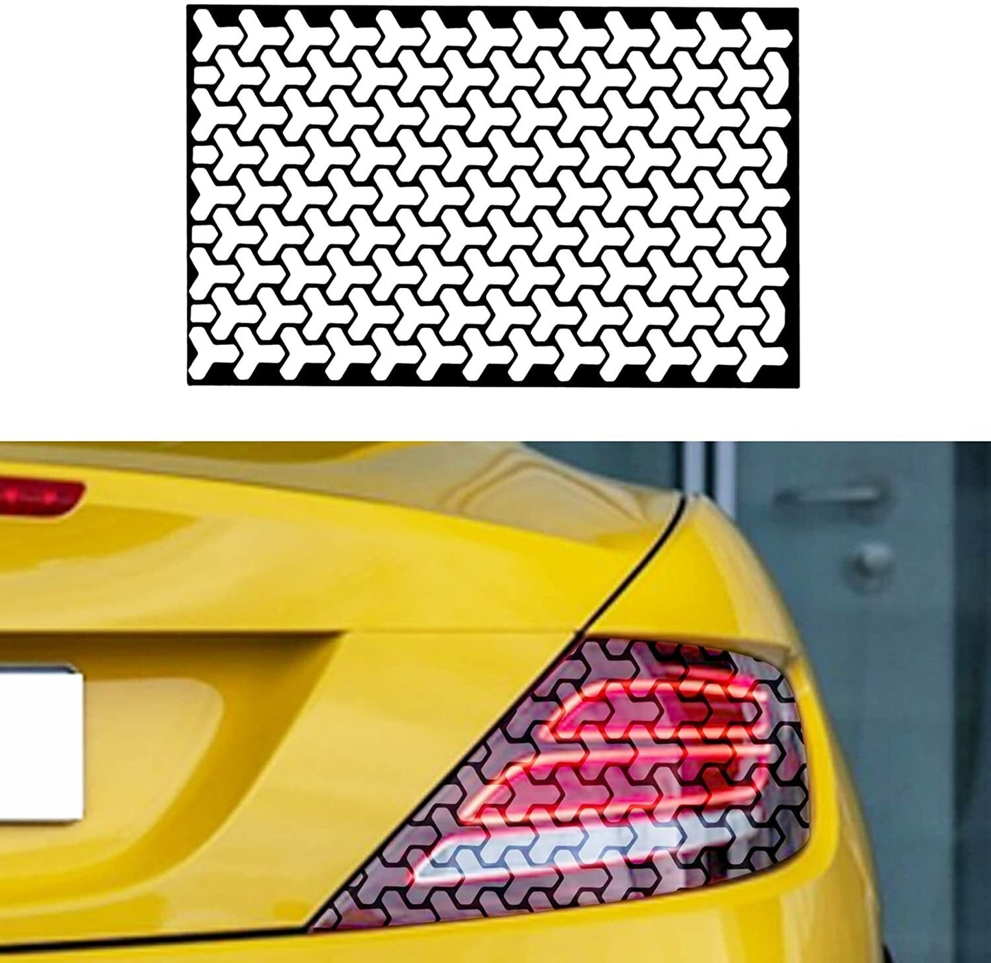Car Rear Tail Light Honeycomb Gaphic Stickers Vinyl Decals Trim Rear Light Film