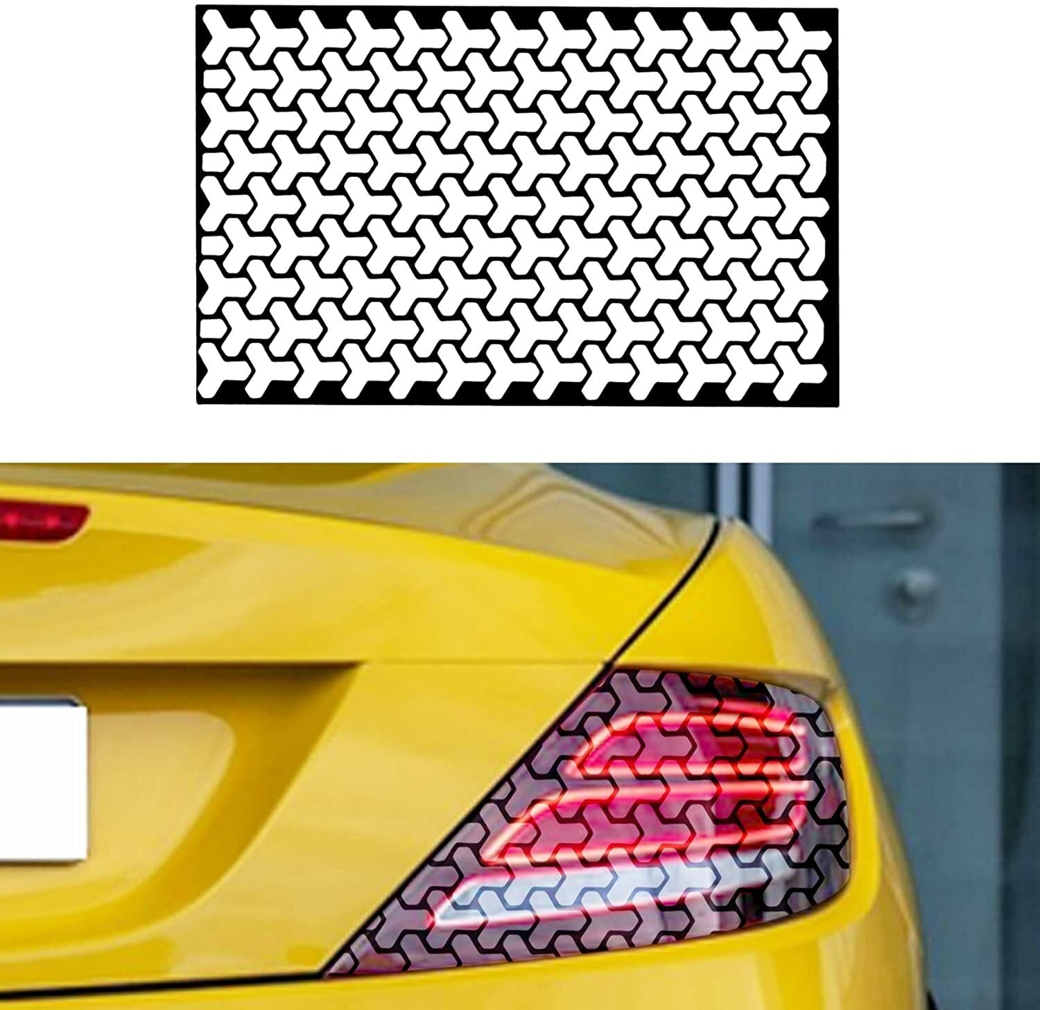 Car Rear Tail Light Honeycomb Gaphic Stickers Vinyl Decals Trim Rear Light Film
