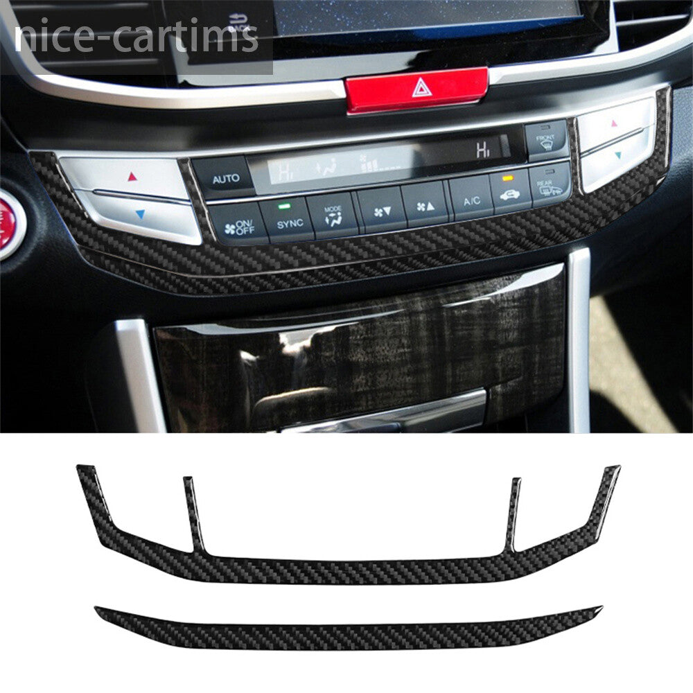 Carbon Fiber Center Console Air Condition AC Panel Trim for Honda Accord 2013-17