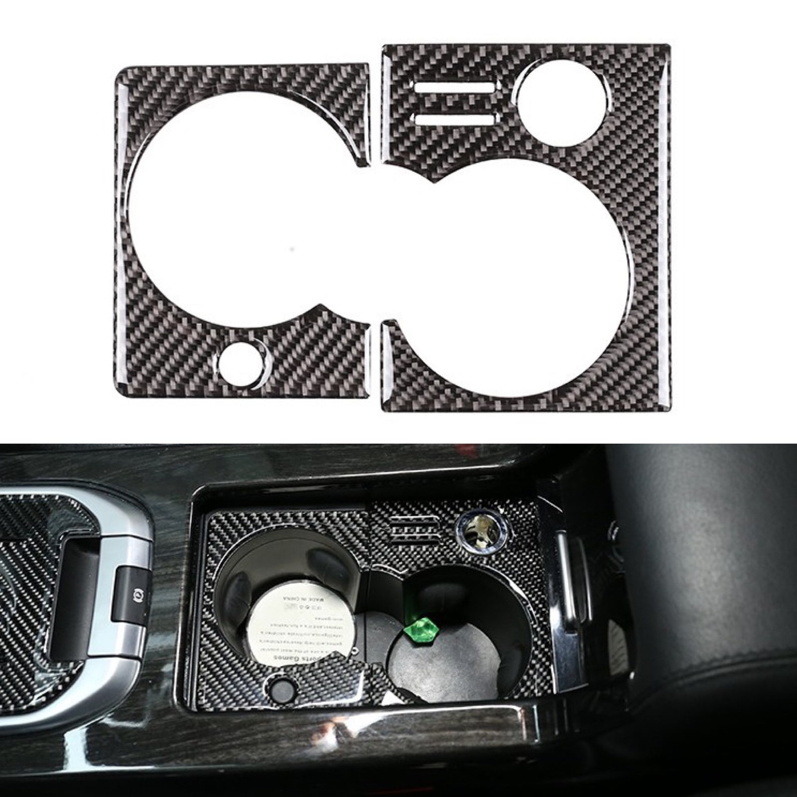 Carbon Fiber Interior Water Cup Cover Fit for Range Rover Discovery 2015-19