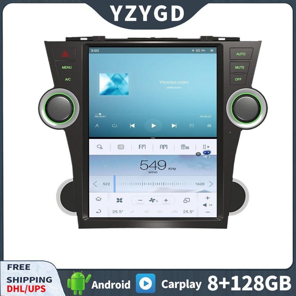 Android for Toyota Highlander 2009-2013 CarPlay Car Radio 2Din Receiver Screen