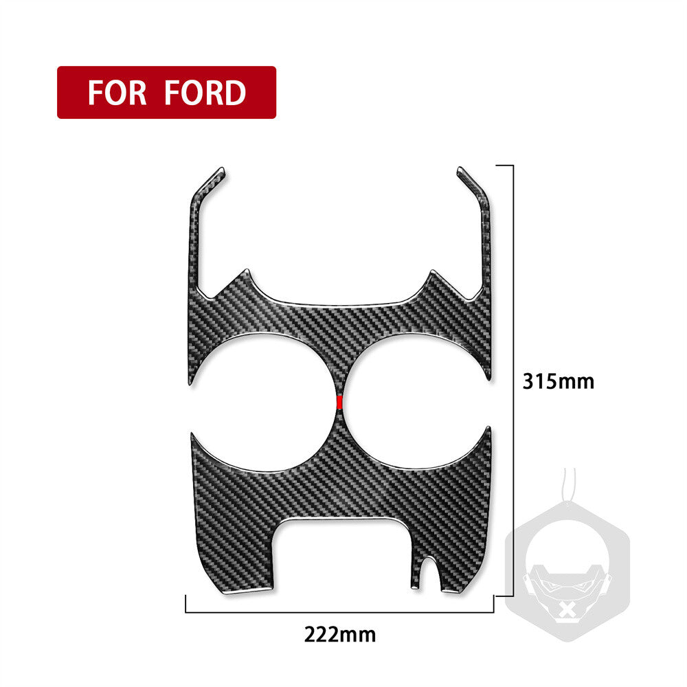 Carbon Fiber Gear Shift Water Cup Holder Trim Fit for Ford Fusion Mondeo 2013-16