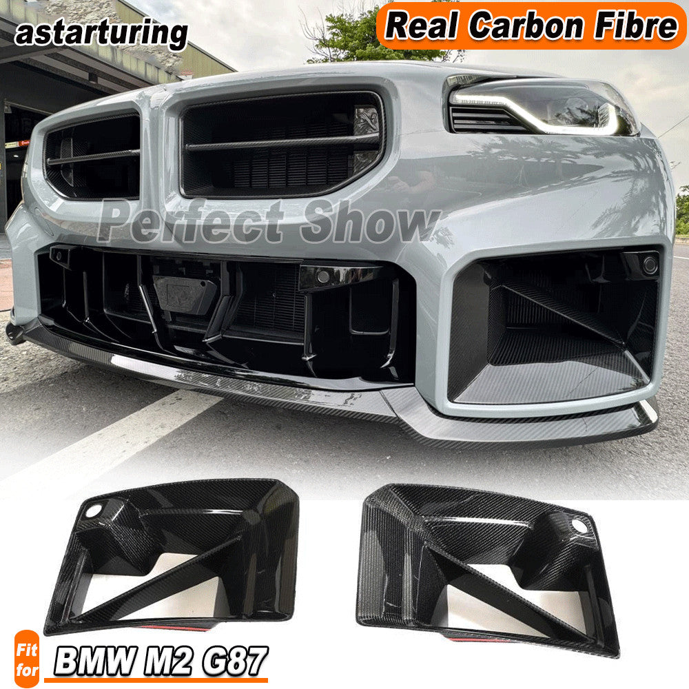 Fit for BMW M2 G87 2022-24 REAL CARBON Front Air Vent Intake Duct Inserts Covers