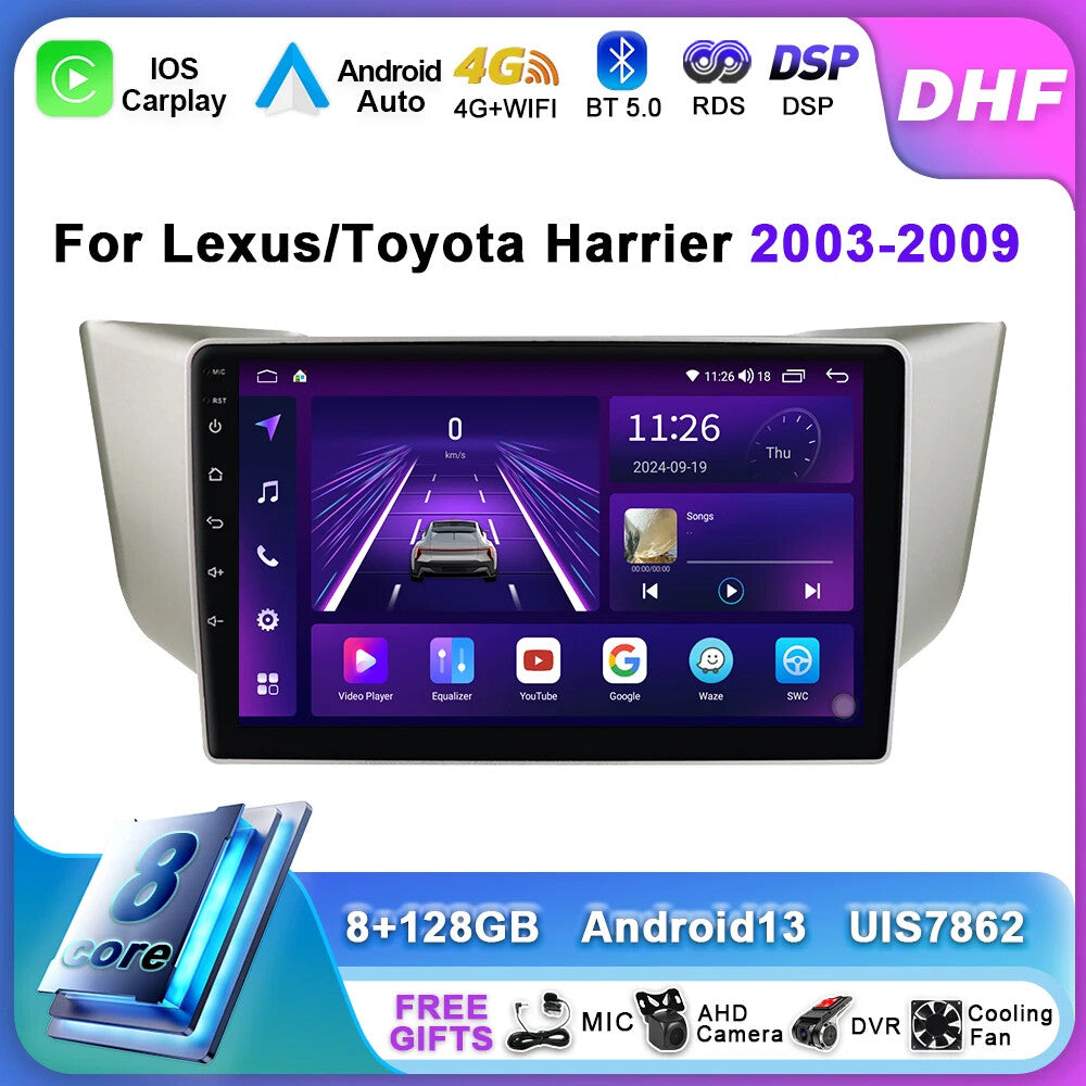 for Lexus RX300 RX330 RX400H for Toyota Harrier 2003-2009 Car Radio GPS Player