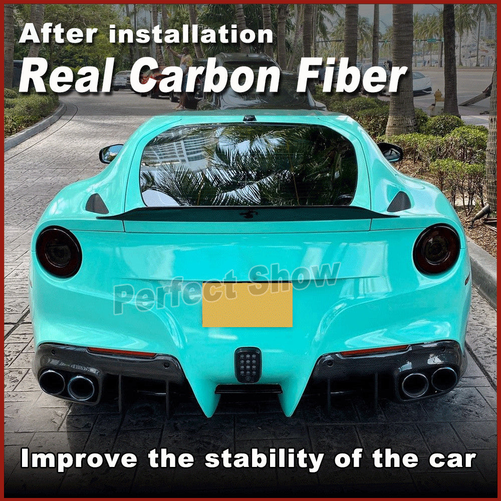 for Ferrari F12 Berlinetta Coupe 2013-2016 Real Carbon Rear Trunk Spoiler Wing