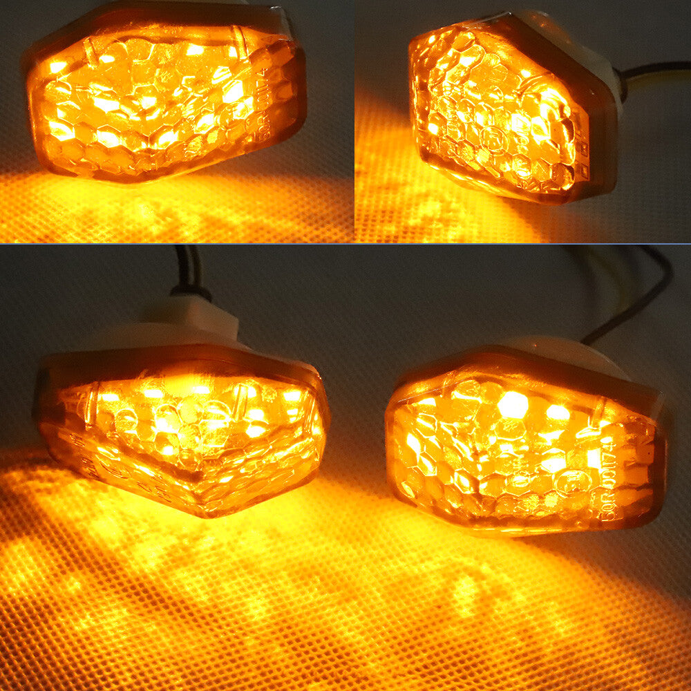 2X Smoked Motorcycle Flush Mount LED Turn Signals Light Blinker Lamp for Suzuki