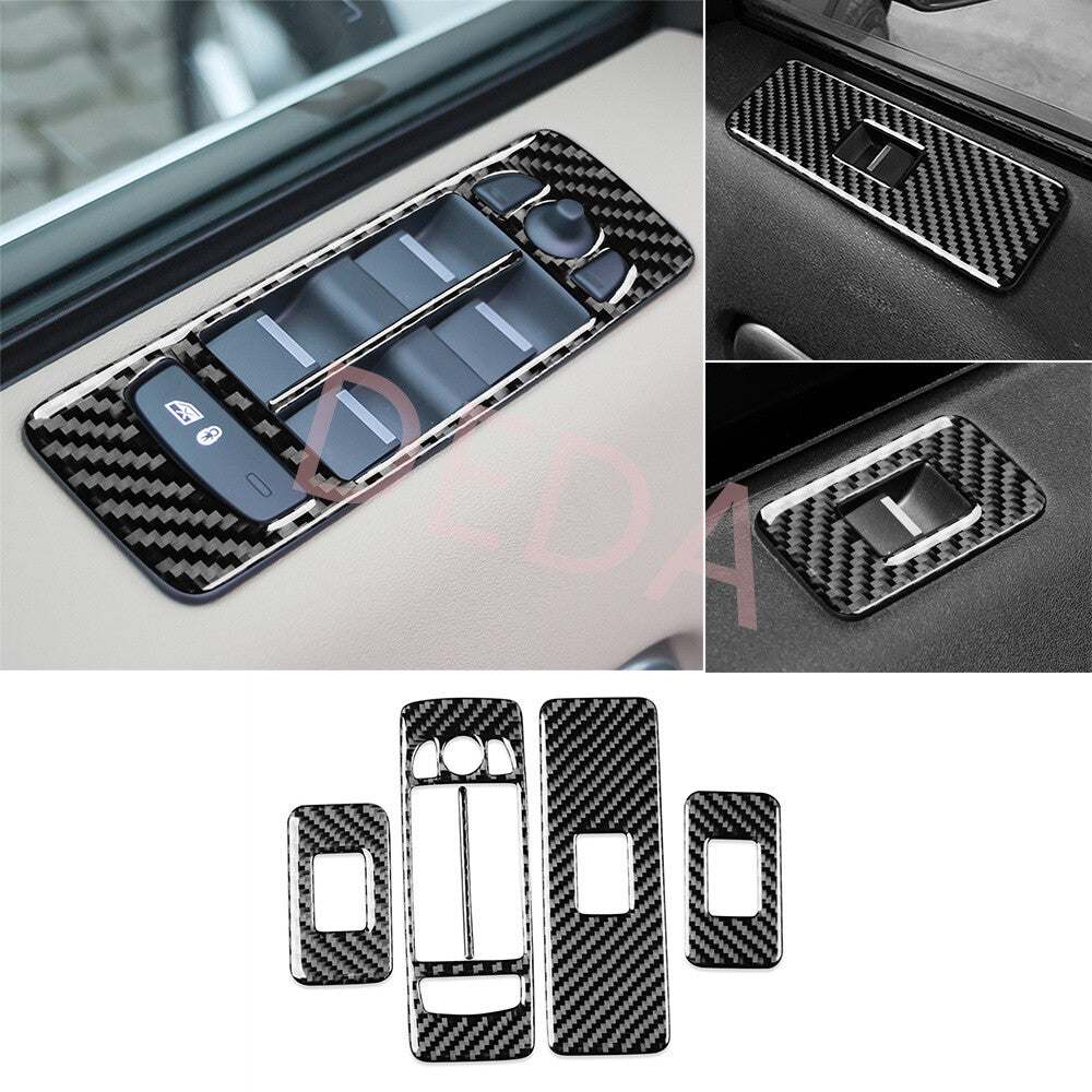 Carbon Fiber Window Lift Switch Button Trim for Land Rover Discovery Sport 15-19