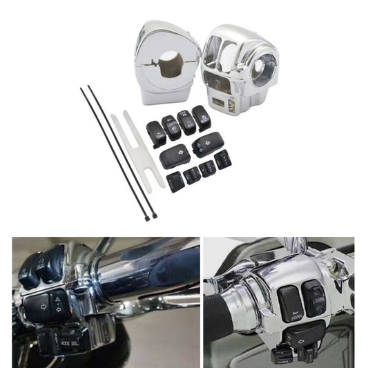 Motorcycle Switch Housing Cover + 10Pcs Caps for Harley Touring 1996-2013
