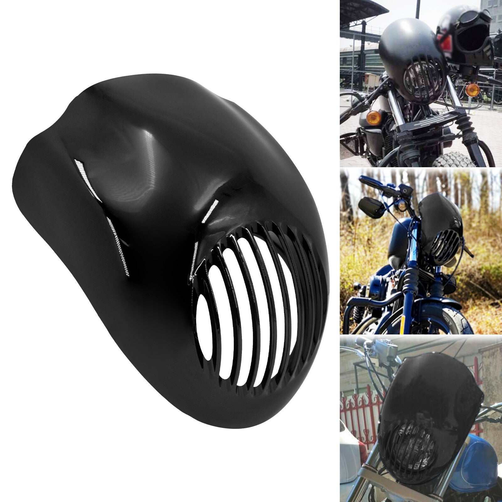 Headlight Fairing Cowl Grill Mask for Harley 39mm Fork Dyna Low Rider 1973-2023