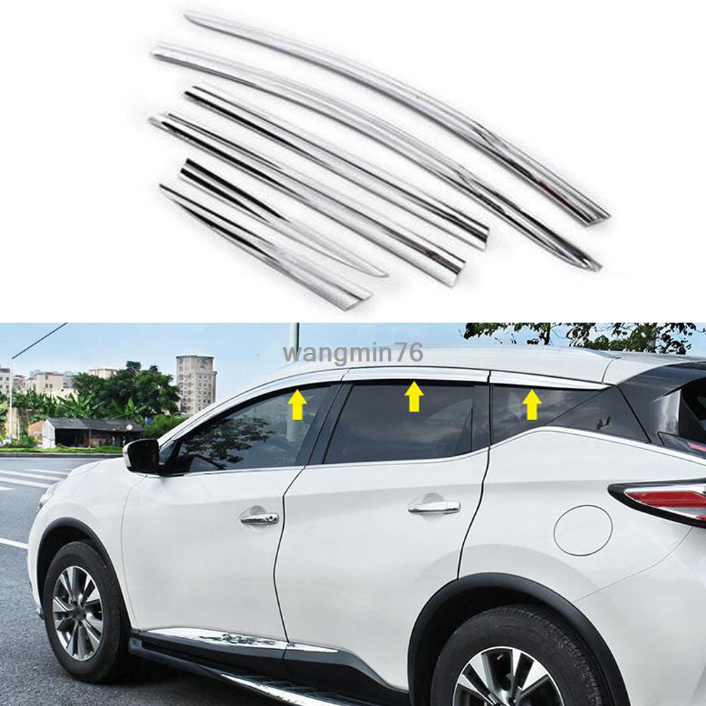 for Nissan Murano 2015-2019 Chrome Window Visor Vent Shield Sun Rain Guard Decor