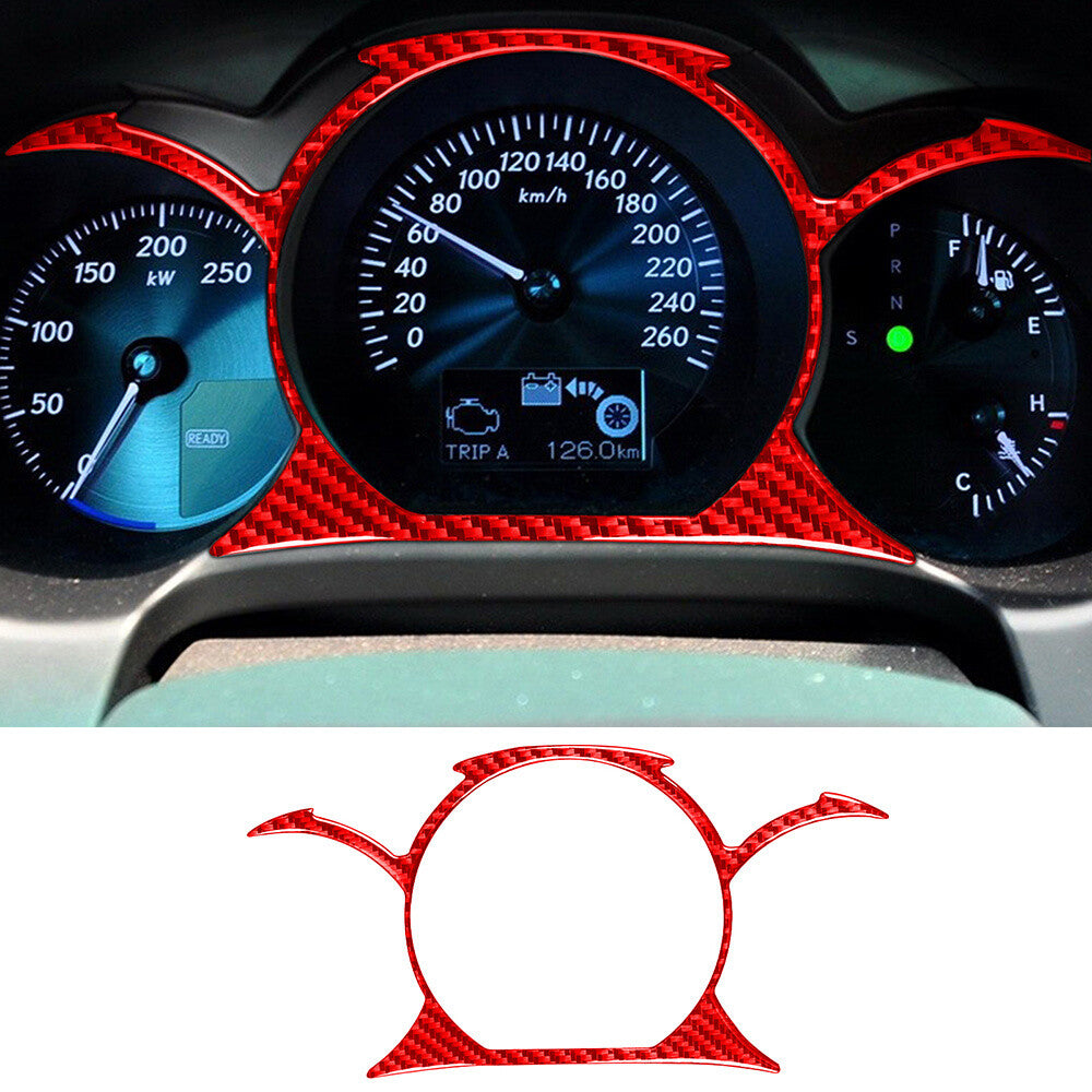 Red Carbon Fiber Interior Dashboard Speedometer Cover Fit For Luxus GS 2006-2011