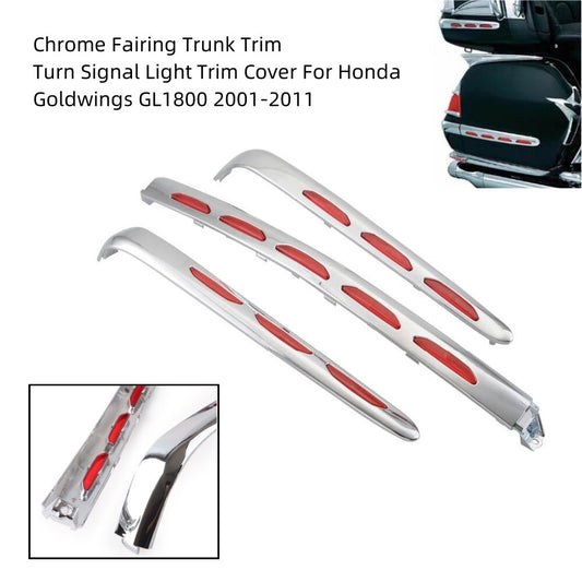 Chrome Motorcycle Fairing Trunk Decoration Trim Cover for Honda Goldwing GL1800