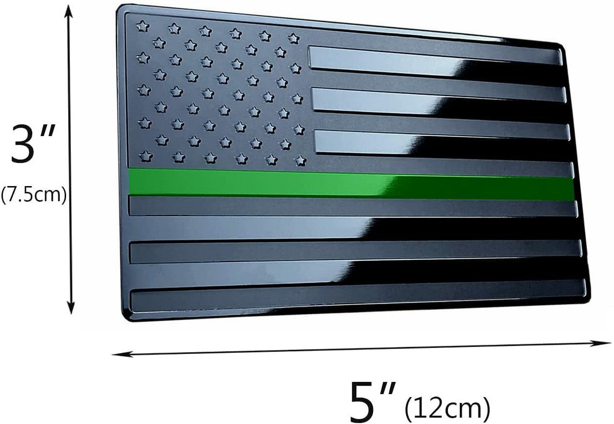 2. Car side fender rear trunk badge sticker, American flag, black and green, suitable for Chevrolet .