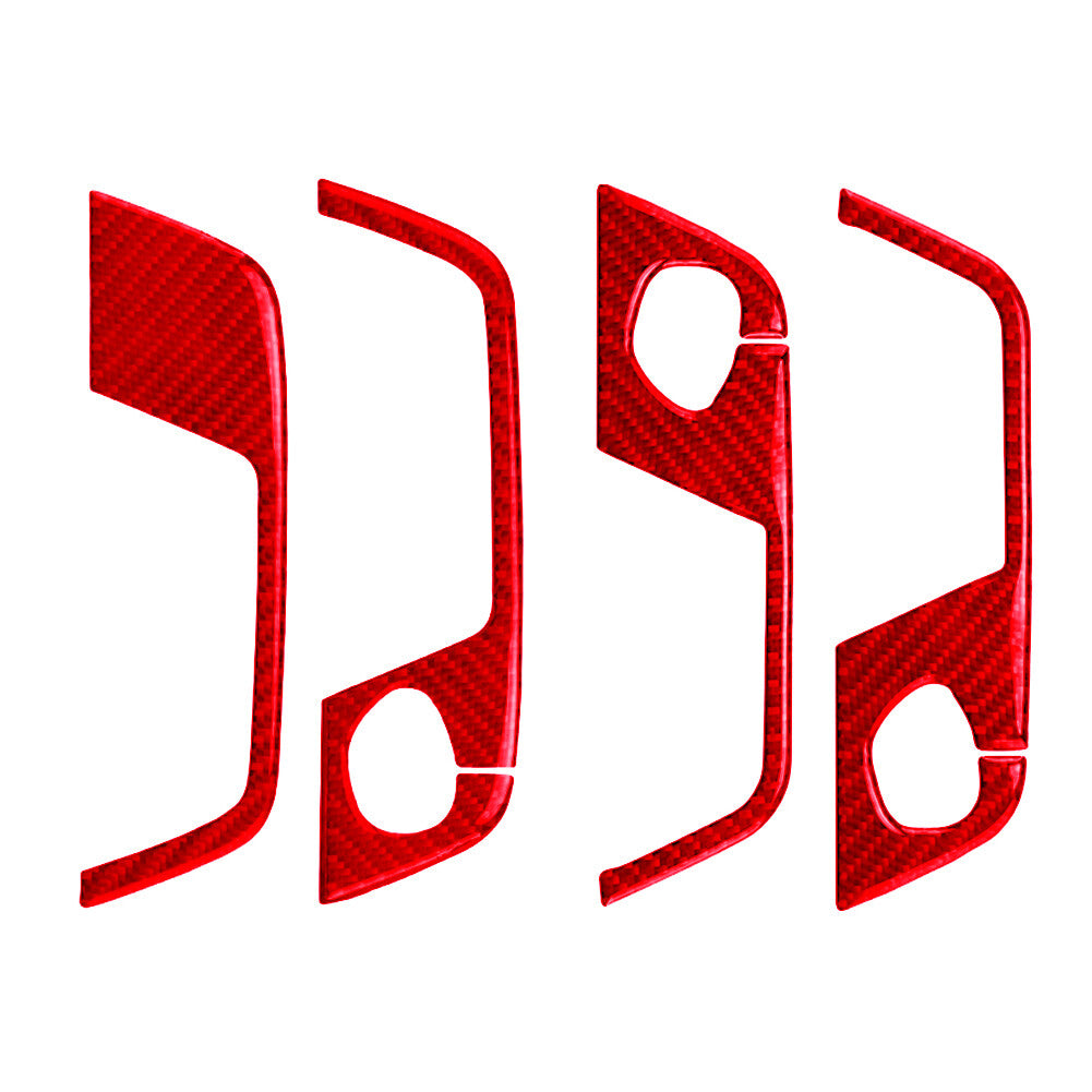 Red Carbon Fiber Interior Door Inner Panel Trim Strip for Audi for A4 S4 2005-2008