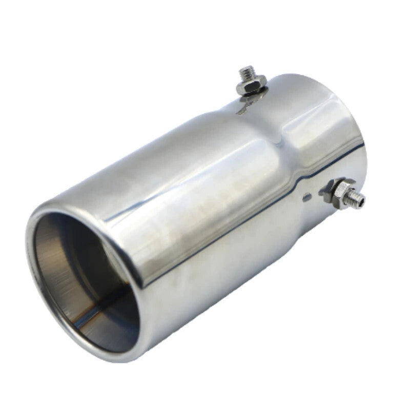 1Pcs Car 70mm Exhaust Tail Muffler Tip Straight Pipe Single Outlet Matte Chrome
